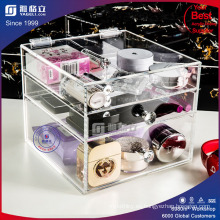 High Clear 5 Tier acrílico Maquillaje Organizador con perilla de cristal